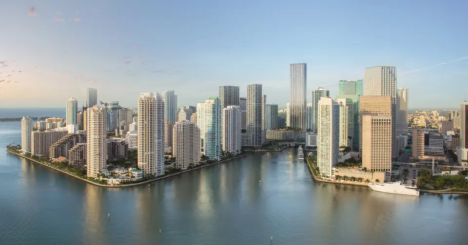 Aerial view — Baccarat Residences Brickell in Brickell