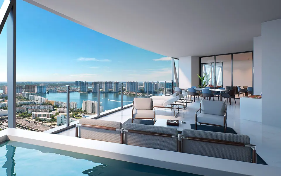 Aerial view — Bentley Residences Sunny Isles in Sunny Isles Beach