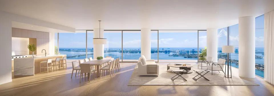 Living room — Edition Residences Miami Edgewater in Edgewater