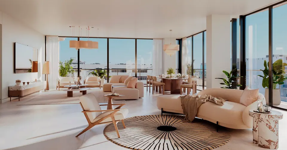 Living room — Mila Bay Harbor Bay Harbor Islands in Surfside