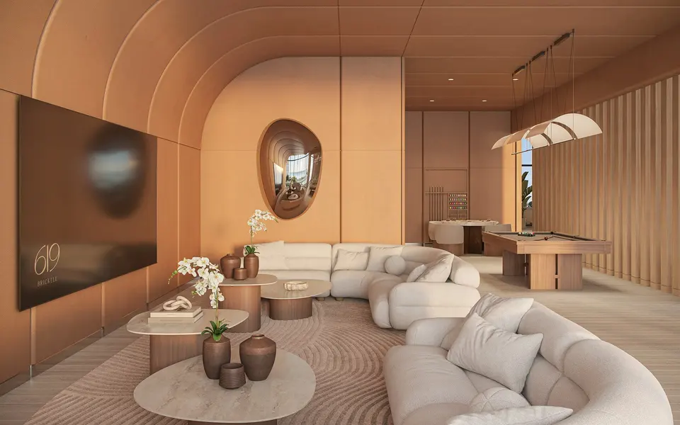 Living room — Nobu Residences Brickell in Brickell