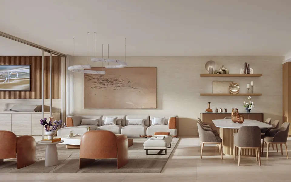Living room — Nobu Residences Brickell in Brickell