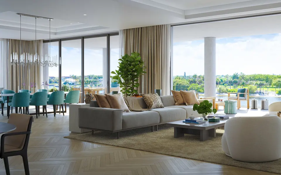 Living room — Rosewood Residences Hillsboro Beach in Fort Lauderdale