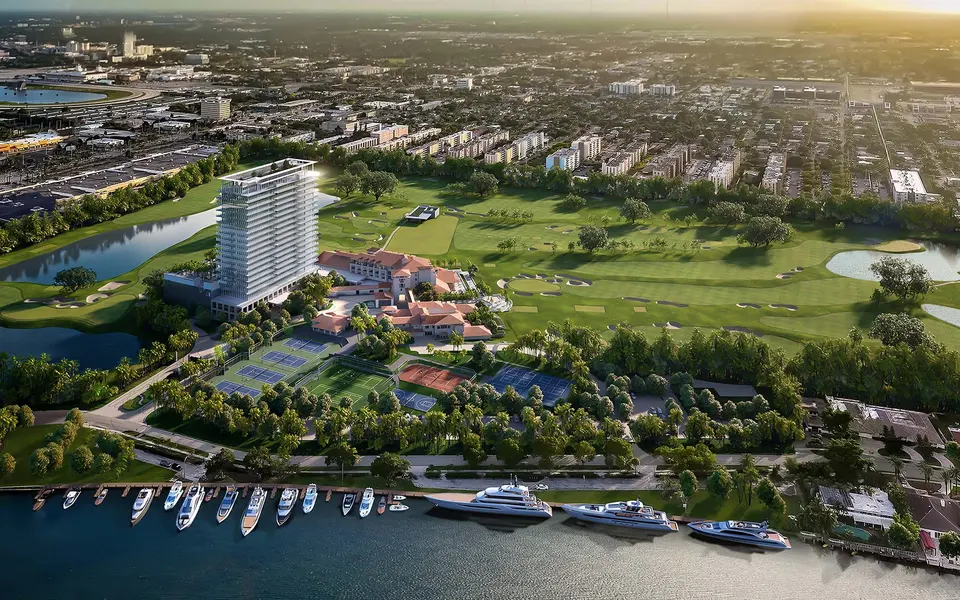 Aerial view — Shell Bay by Auberge Hallandale in Aventura