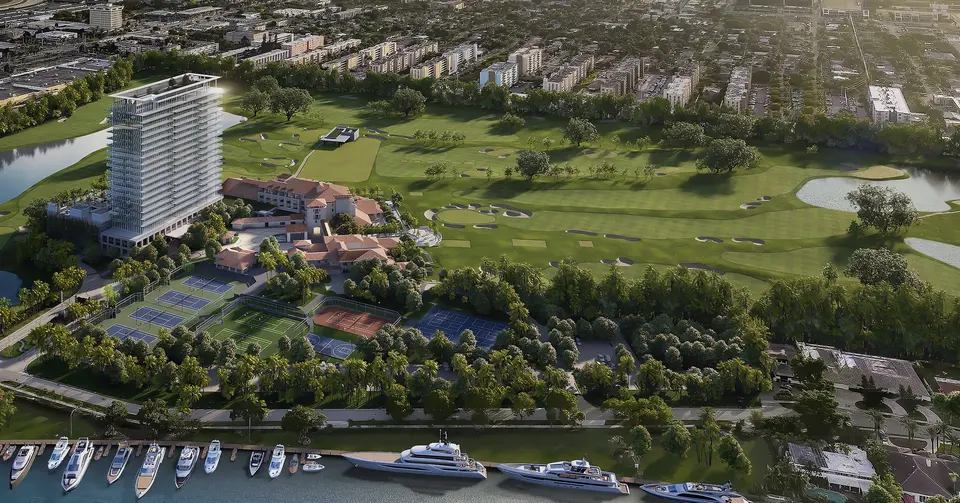 Aerial view — Shell Bay by Auberge Hallandale in Aventura