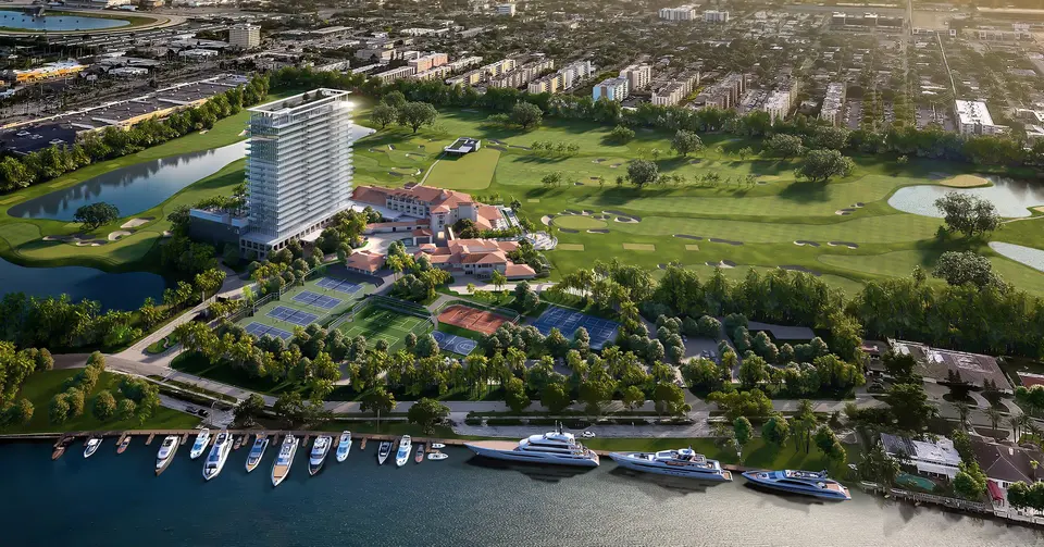 Aerial view — Shell Bay by Auberge Hallandale in Aventura