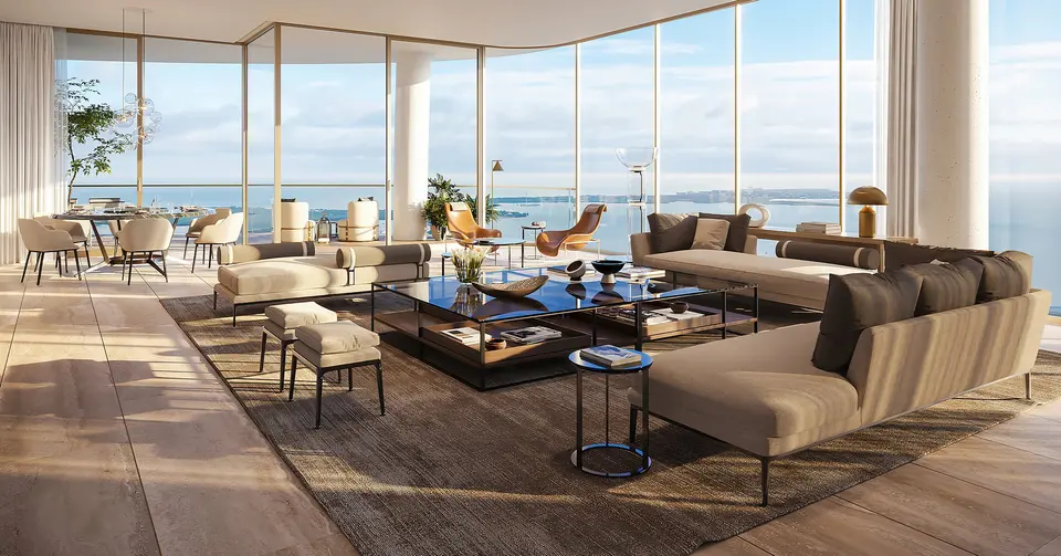 Living room — The Residences at 1428 Brickell in Brickell