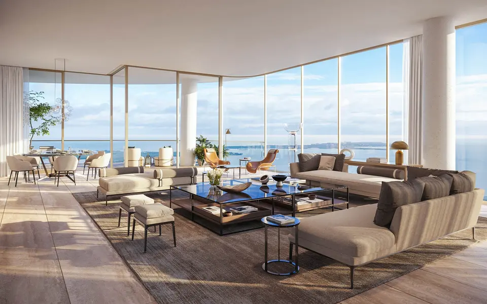 Living room — The Residences at 1428 Brickell in Brickell