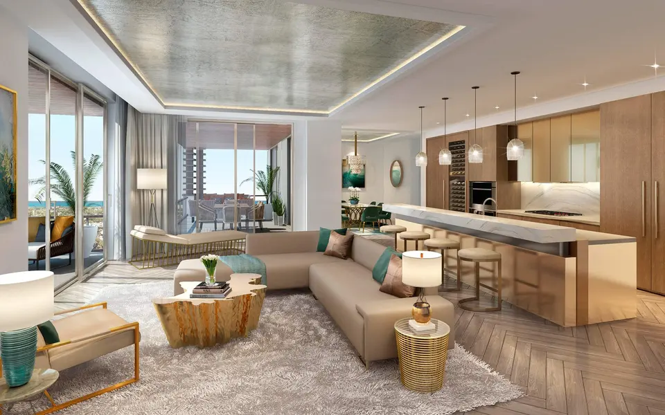 Living room — The Residences at Mandarin Oriental Boca Raton in Boca Raton