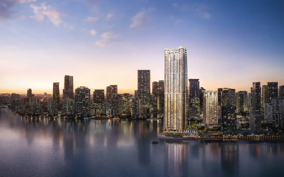 Aerial view — The Residences at Mandarin Oriental, Miami in Brickell