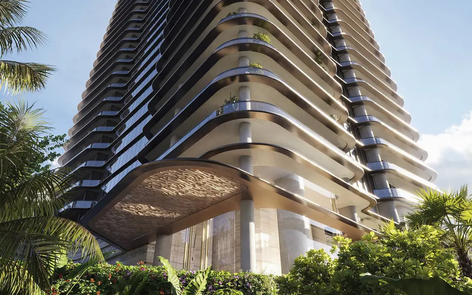 A waterfront residential tower on Biscayne Bay, Miami