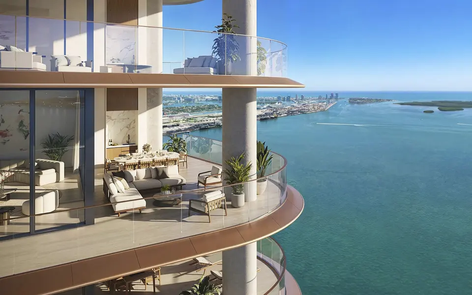 Living room — The Residences at Mandarin Oriental, Miami in Brickell