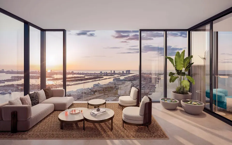 Living room — Waldorf Astoria Residences Downtown Miami in Miami